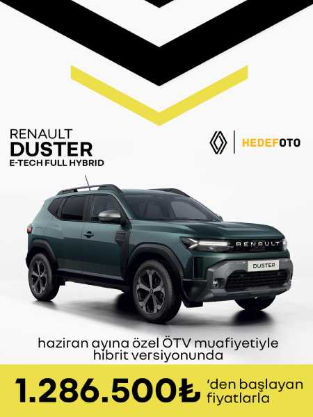 RENAULT DUSTER EVOLUTION TURBO TCE EDC 145 HP HAZİRAN AYINA ÖZEL 1.794.000 TL'DEN BAŞLAYAN FİYATLARLA