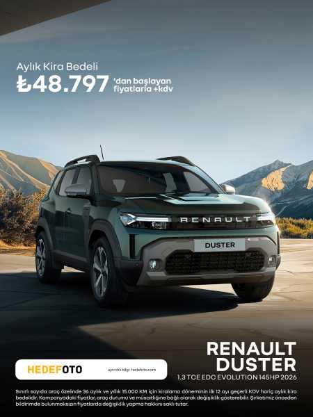 RENAULT DUSTER HAZİRAN AYINA ÖZEL AYLIK 48.797 TL'DEN BAŞLAYAN FİYATLARLA