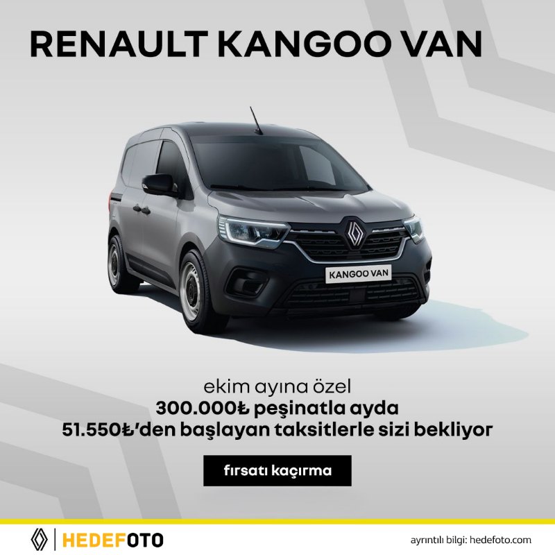 Ekim ayına özel 300.000 TL peşinatla ayda 51.550 TL'den başlayan taksitlerle sizi bekliyor