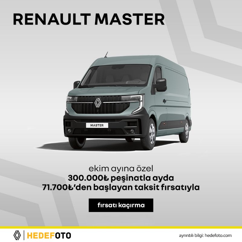 Ekim ayına özel 300.000 TL peşinatla ayda 71.700 TL'den başlayan taksit fırsatıyla