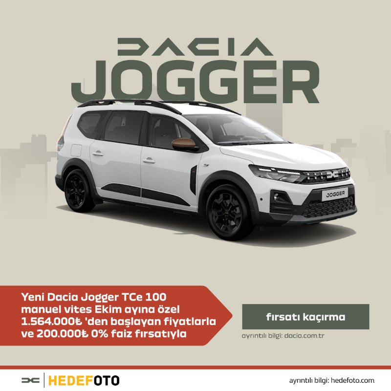 Yeni Dacia Jogger Ekim Kampanyası