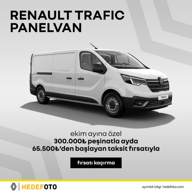 Ekim ayına özel 300.000 TL peşinatla ayda 65.500 TL'den başlayan taksit fırsatıyla